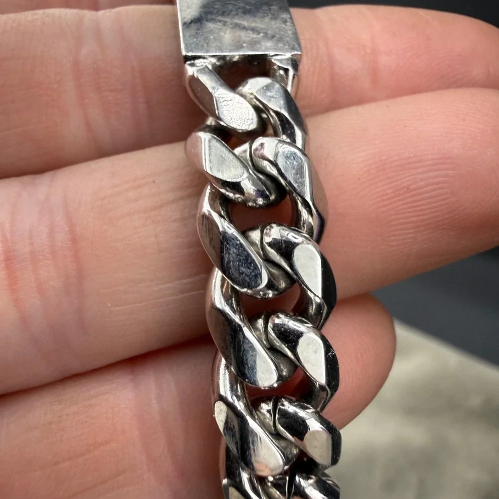 Vintage ID Bracelet Silver Tone Adjustable Not Engraved 8.5